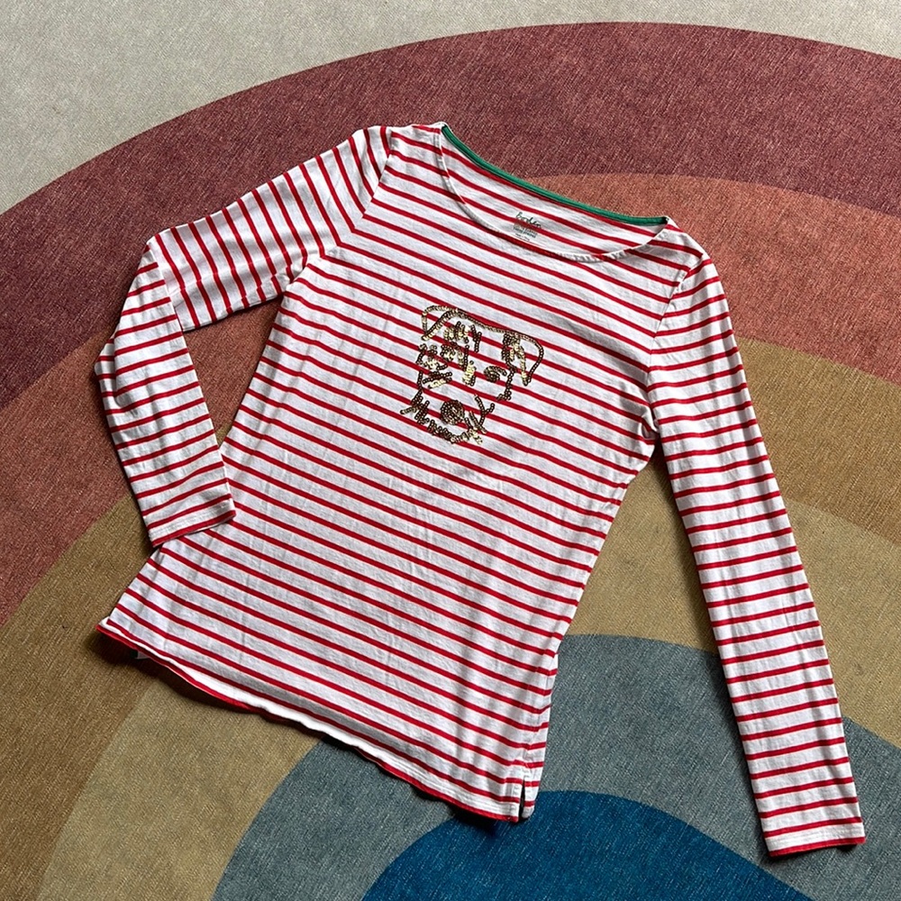 Boden shirt with stripes & sequins